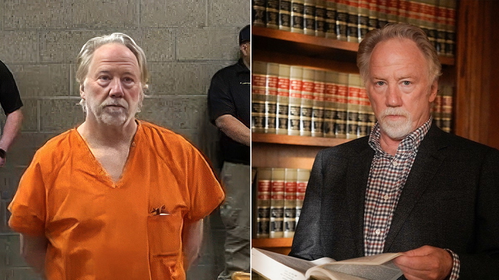 Timothy Busfield verschijnt in de rechtbank in New Mexico.