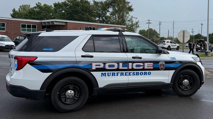 Un vehículo del Departamento de Policía de Murfreesboro, en Murfreesboro, Tennessee