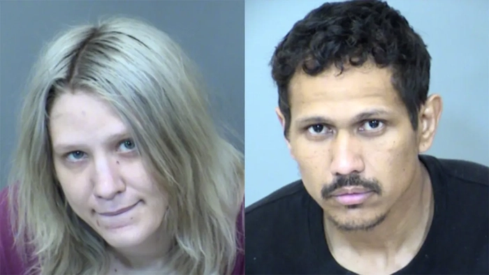 Arizona mother and partner sentenced for 'horrific' child abuse, including setting 10-year-old on fire Chloe Sergent and Keola Wimbish mugshots