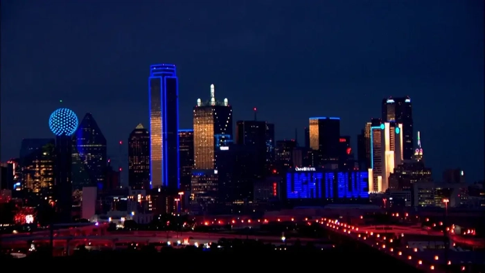 los edificios de dallas se banan de azul el lunes para concienciar sobre el abuso infantil