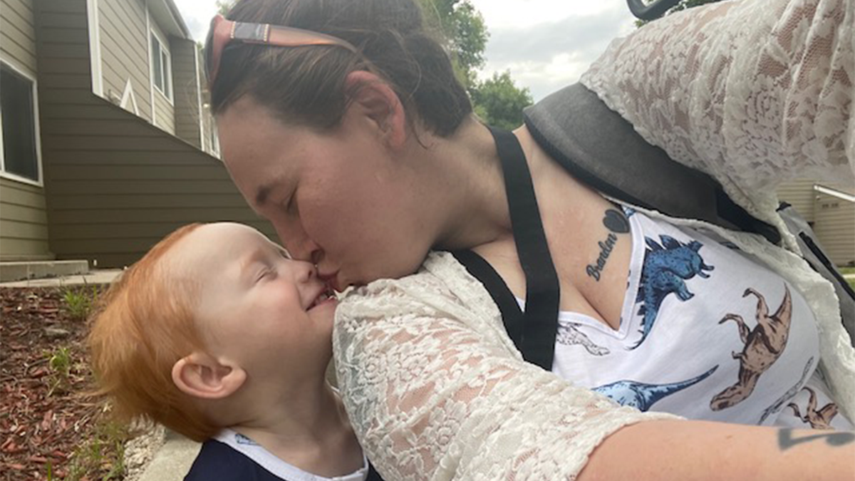 Francesca with her son.