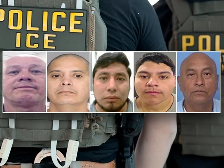 El DHS detiene a 5 inmigrantes ilegales condenados por delitos violentos como homicidio y agresión a menores