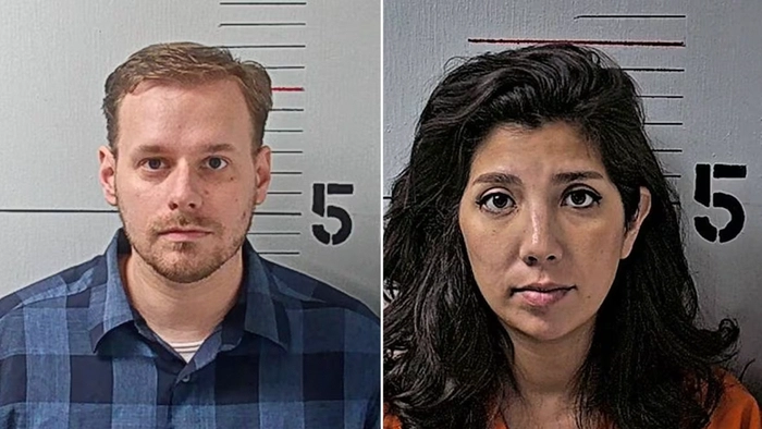 Fotografías policiales de Benjamin Garlick, a la izquierda, y Shaantal Garlick tras su detención en Tennessee.