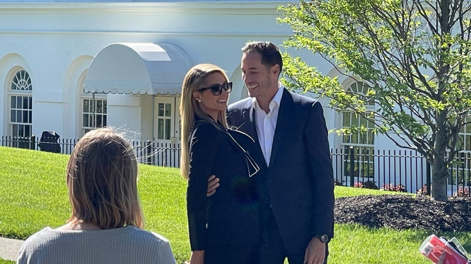 Paris Hilton and her husband, Carter Reum, visited the White House on Tuesday.