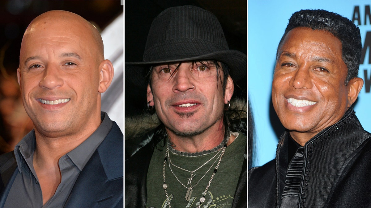 Vin Diesel, Tommy Lee, Jermaine Jackson uno al lado del otro