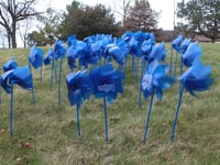 pinwheels planted in support of child abuse prevention month