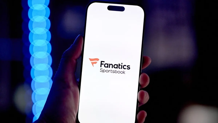 Логотип букмекерской конторы Fanatics Sportsbook, отображаемый на экране смартфона.